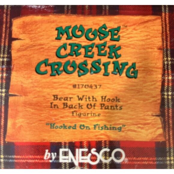 Enesco Moose Creek Crossing “Hooked on Fishing” 1995 Bear with Hook #170437 - Picture 6 of 6